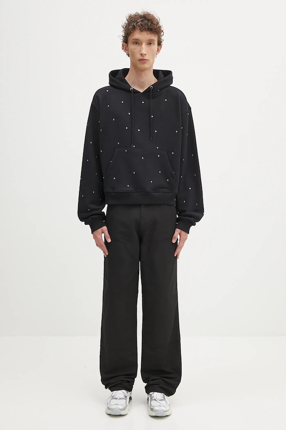 Памучен суичър Sky High Farm Studded hoodie SHF07T041 черен