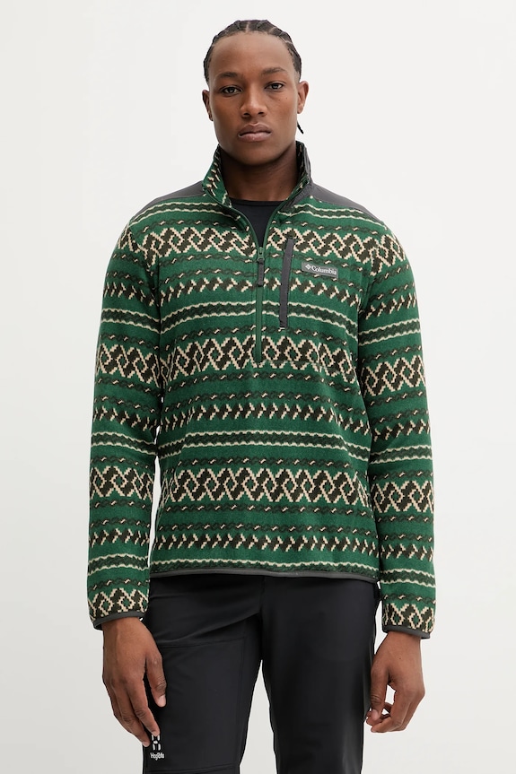 Outdoorová mikina Columbia Sweater Weather bez kapucne zelená 2097741