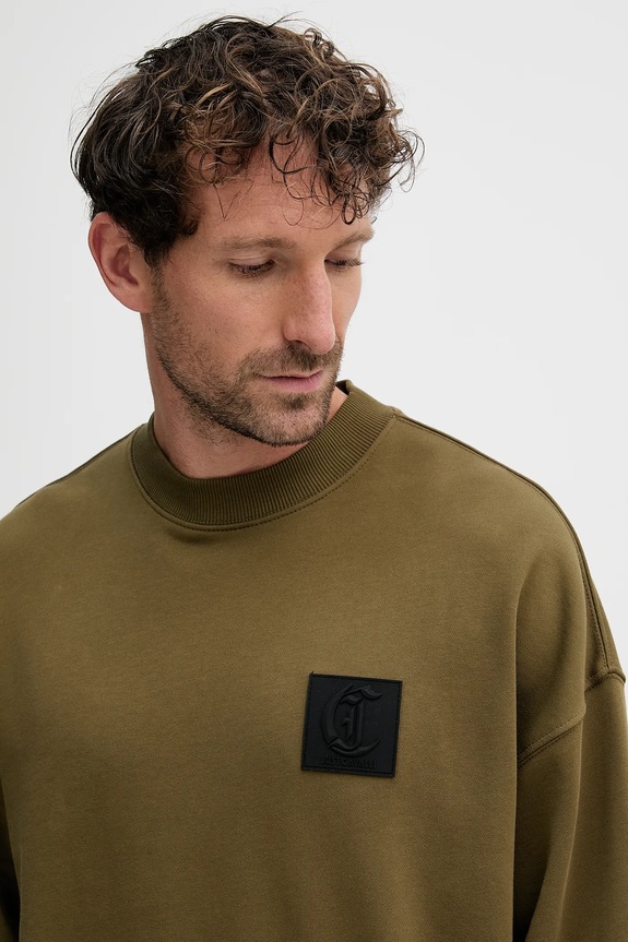 Just Cavalli felpa in cotone verde 79OAIT05.CF500