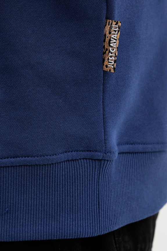 Just Cavalli hanorac de bumbac 79OAIT07.CF500 bleumarin