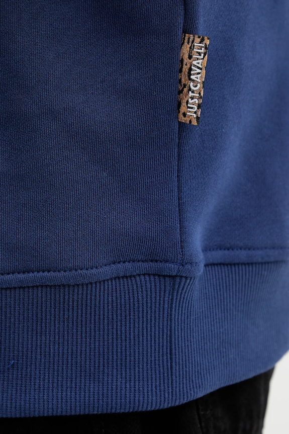 Just Cavalli hanorac de bumbac 79OAIT07.CF500 bleumarin
