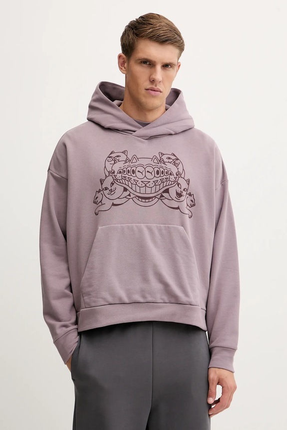 Pamučna dukserica Puma x RIPNDIP pamuk ljubičasta 632414
