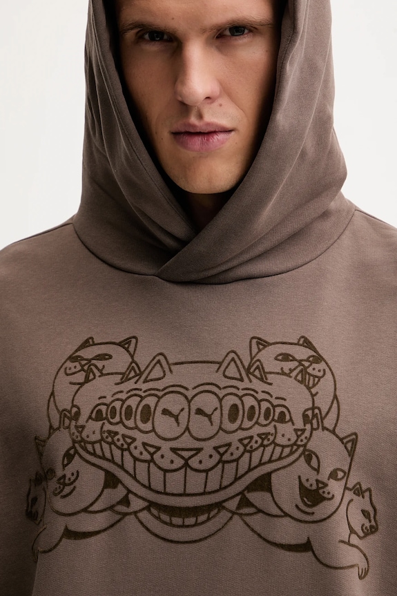 Pamučna dukserica Puma x RIPNDIP 632414 smeđa