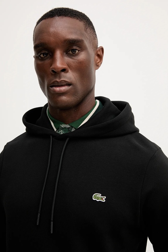 Lacoste hanorac de bumbac negru SH9839