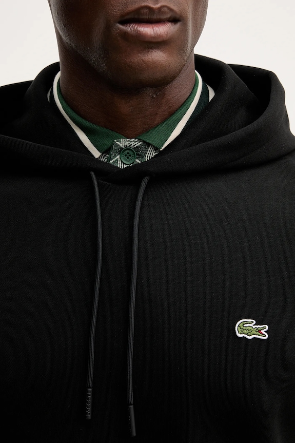 Lacoste hanorac de bumbac SH9839 negru