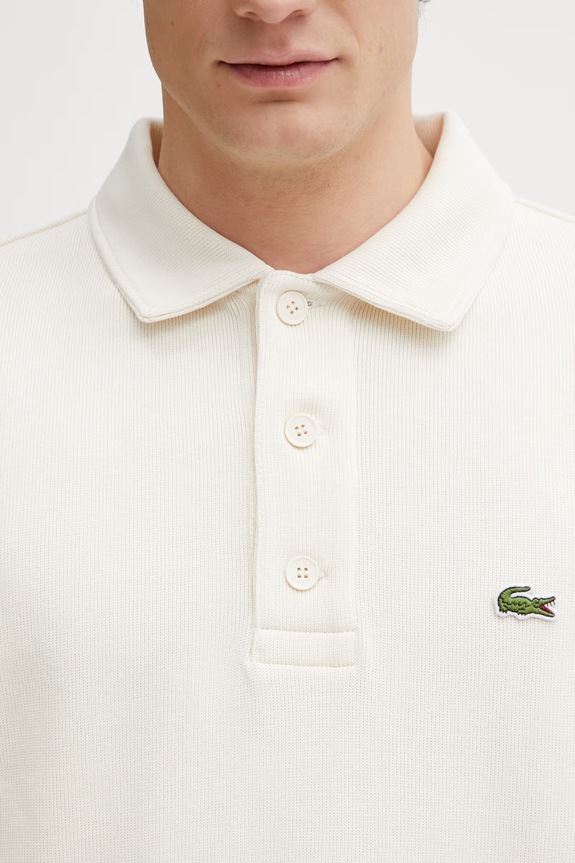 Βαμβακερή μπλούζα Lacoste μπεζ SH5781