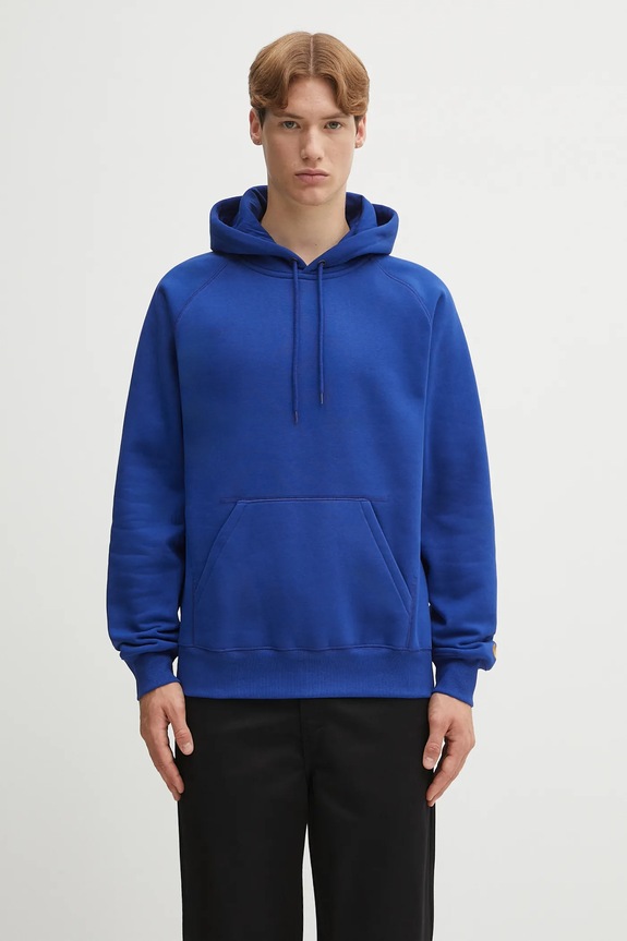 Dukserica Carhartt WIP Hooded Chase bez uzorka plava I033661.30XXX