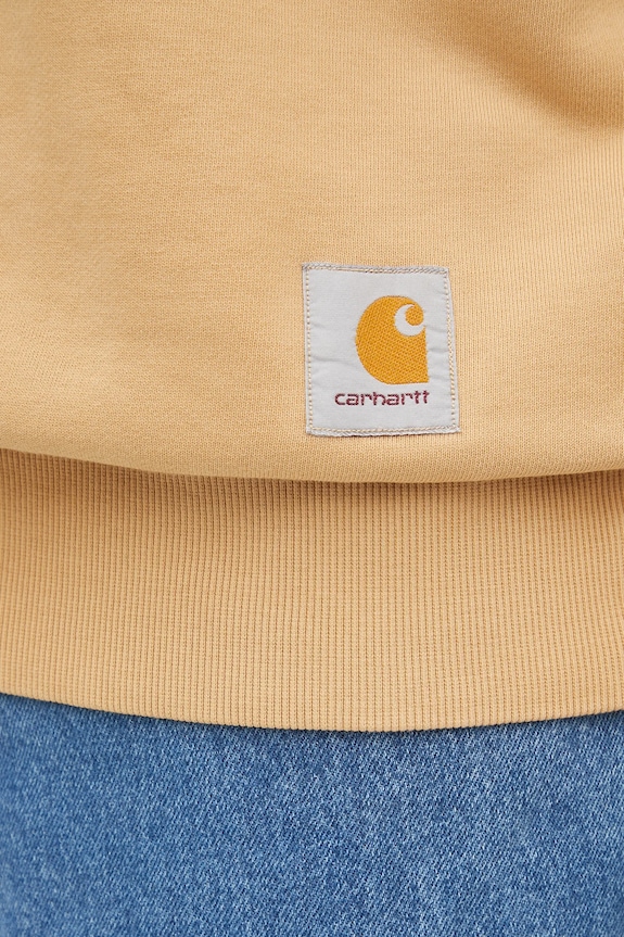 Бавовняна кофта Carhartt WIP Hudson коричневий I035186.07E5F