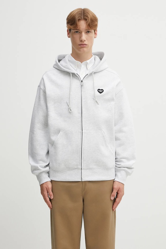 Clothing Carhartt WIP sweatshirt Hooded Heart II Hartt I035176.482XX gray