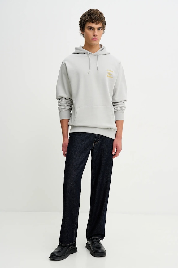 Bavlnená mikina Drôle de Monsieur Le Hoodie Slogan Calligraphy I.HO168.CO127 sivá AW25