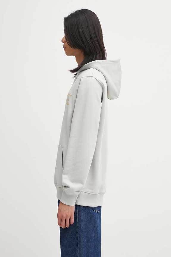 Drôle de Monsieur cotton sweatshirt Le Hoodie Slogan Calligraphy I.HO168.CO127 gray AW25