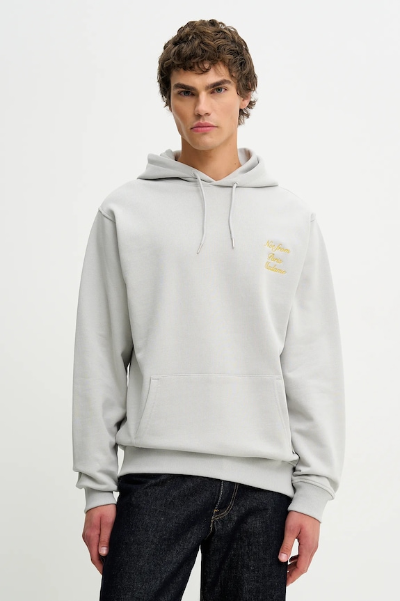 Oblečenie Bavlnená mikina Drôle de Monsieur Le Hoodie Slogan Calligraphy I.HO168.CO127 sivá