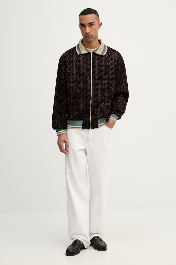 Drôle de Monsieur bluză La Veste SurvÍtement Monogramme I.SJ008.PL159 maro AW25