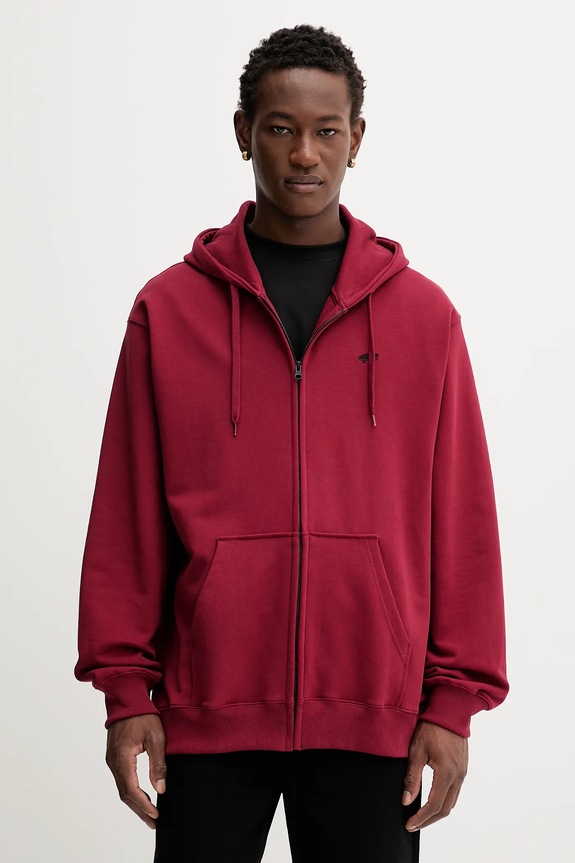 Vans hanorac de bumbac uni burgundia VN000P5ABRD1
