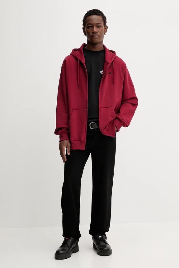 Vans hanorac de bumbac VN000P5ABRD1 burgundia AW25