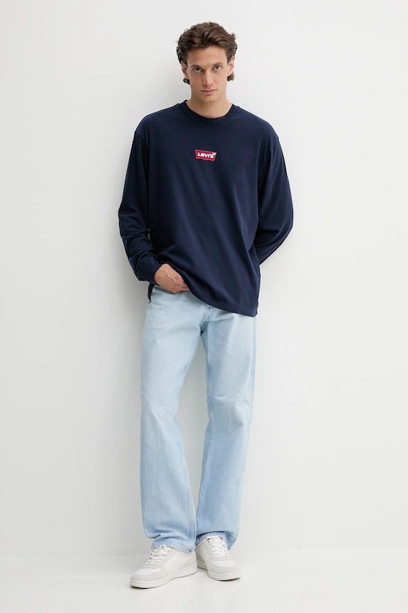 Levi's pamut melegítőfelső A6145.0045 sötétkék AW25