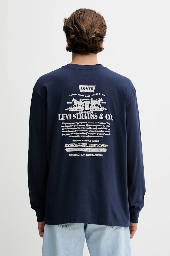 Ρούχα Βαμβακερή μπλούζα Levi's A6145.0045 σκούρο μπλε