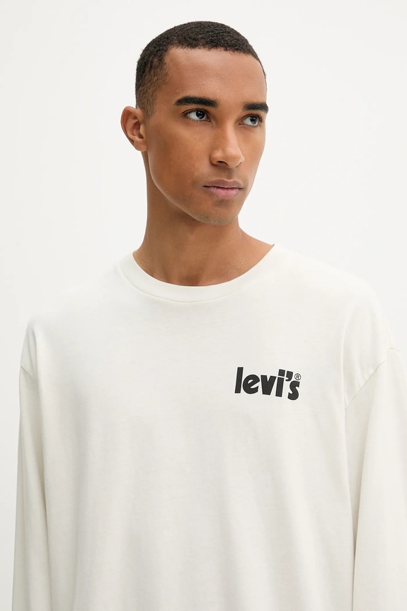 Levi's longsleeve bawełniany beżowy 005N7