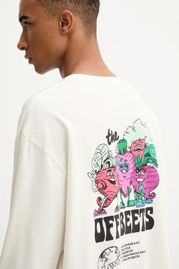 Levi's longsleeve bawełniany 005N7 beżowy