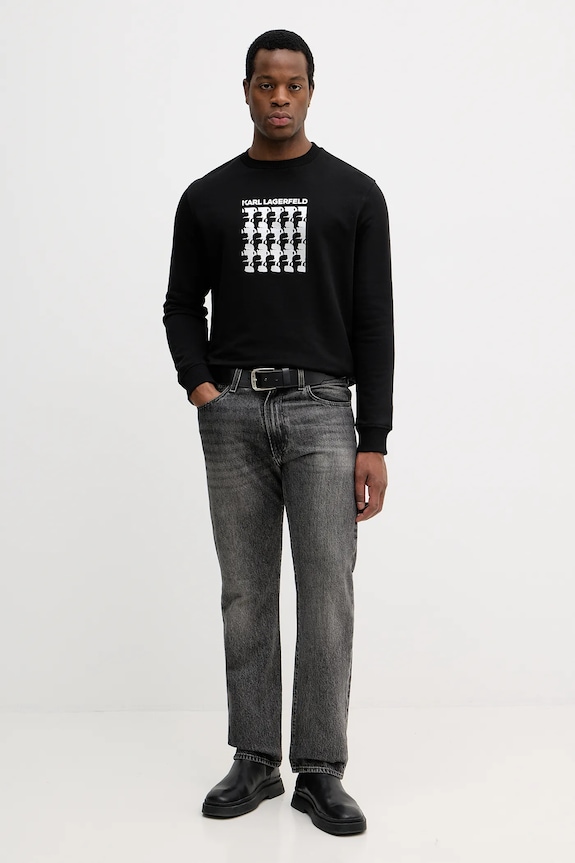 Pamučna dukserica Karl Lagerfeld 554917.705402 crna AW25