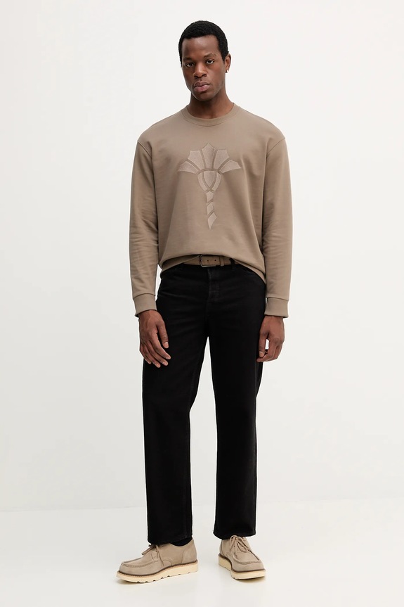 Βαμβακερή μπλούζα Joop! 30046988 καφέ AW25