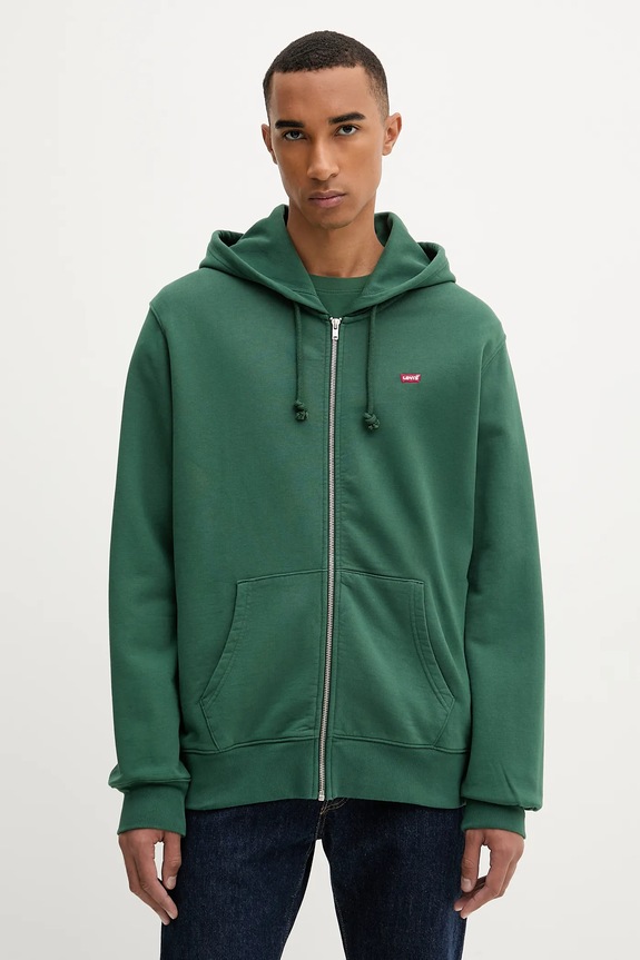 Bavlnená mikina Levi's bavlna zelená 34584.0042