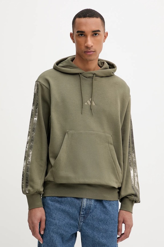 Mikina adidas Seasonal AOP s kapucňou zelená JM1723