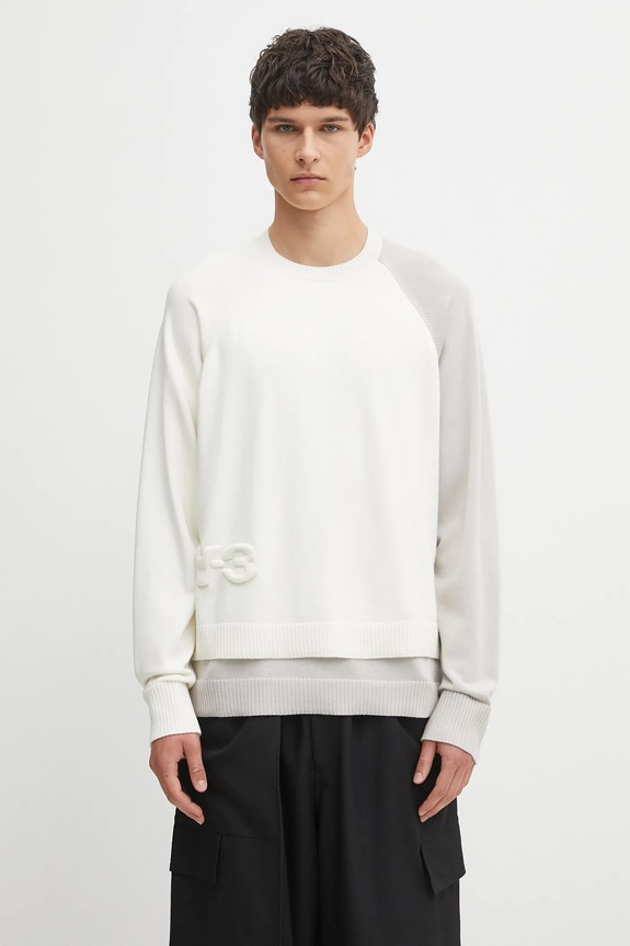 Y-3 maglione Logo Knit semplice beige KB4642