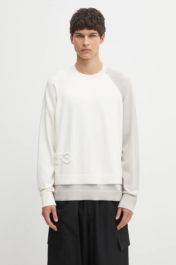 Y-3 maglione Logo Knit semplice beige KB4642