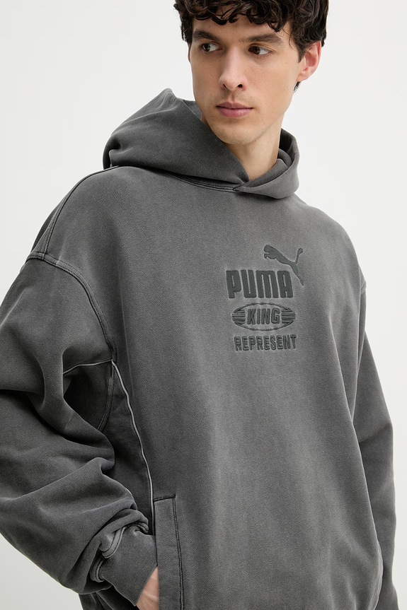 Puma hanorac cu glugă bărbați bumbac PUMA x REPRESENT gri 632542