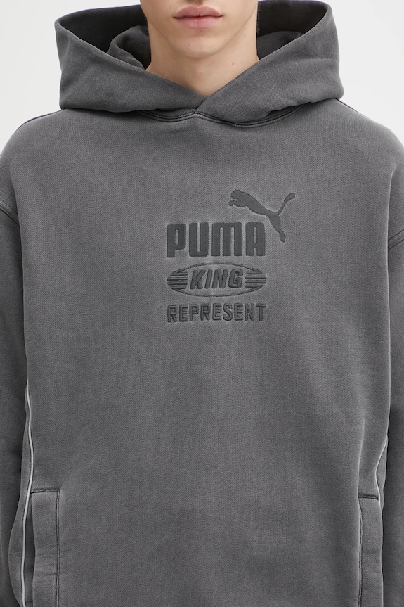 Puma PUMA x REPRESENT bluza z kapturem bawełniana męska szary 632542