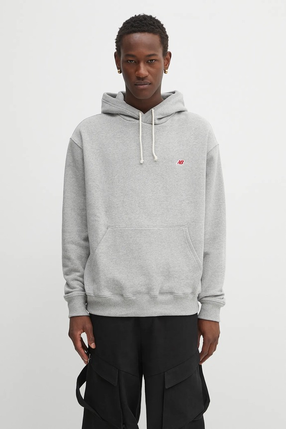 New Balance sweatshirt MADE IN USA CORE HOODIE plain gray MT43546AG