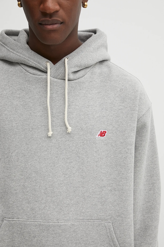 New Balance sweatshirt MADE IN USA CORE HOODIE gray MT43546AG