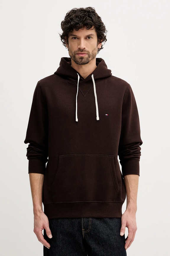 Mikina Tommy Hilfiger s kapucňou hnedá MW0MW39997