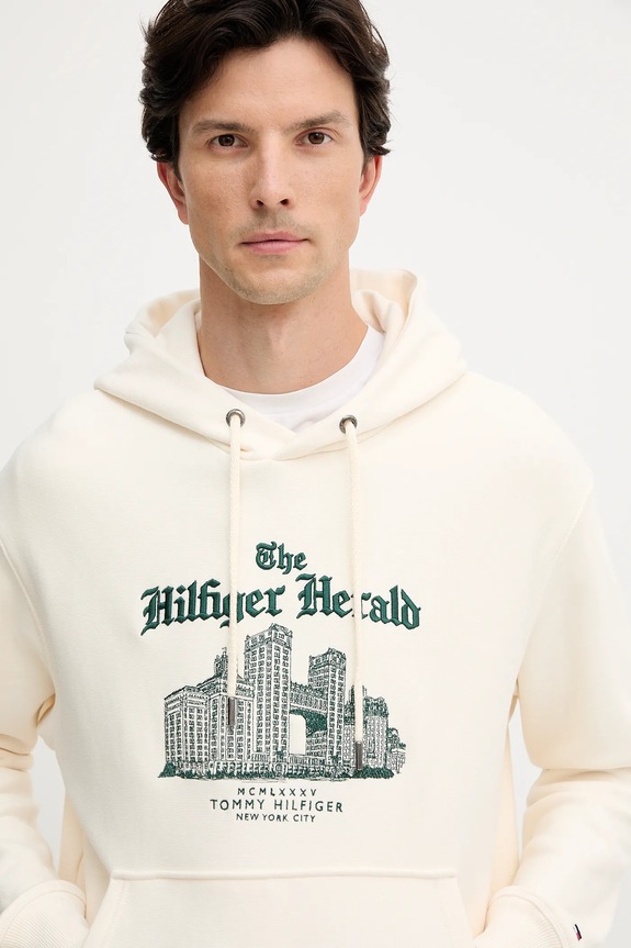 Tommy Hilfiger bluza bawełniana beżowy MW0MW40066