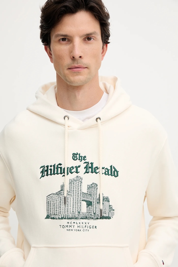 Tommy Hilfiger bluza bawełniana beżowy MW0MW40066