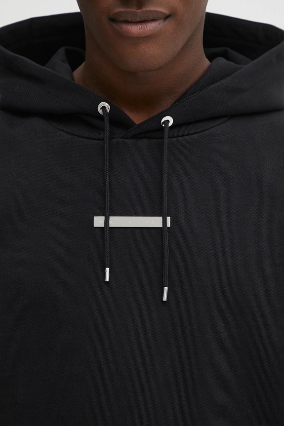 Βαμβακερή μπλούζα Heliot Emil μαύρο PREAW25.M.08.077.BLK01