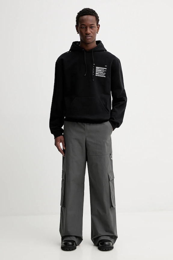 Heliot Emil bluza bawełniana AW25.M.08.087.BLK01 czarny AW25