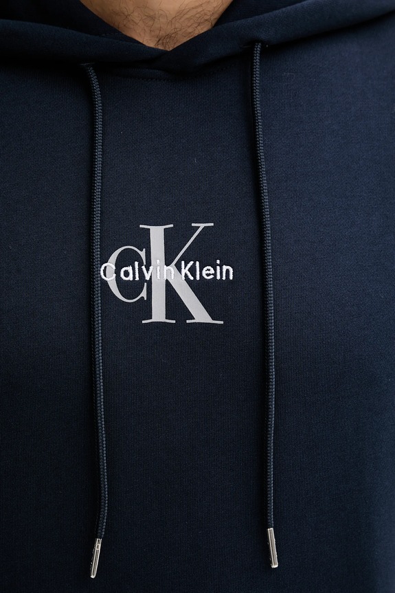 Calvin Klein Jeans μπλούζα με κουκούλα ανδρική βαμβακερή σκούρο μπλε LV04RD243G