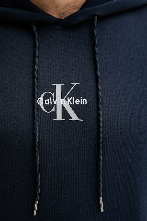 Calvin Klein Jeans μπλούζα με κουκούλα ανδρική βαμβακερή σκούρο μπλε LV04RD243G