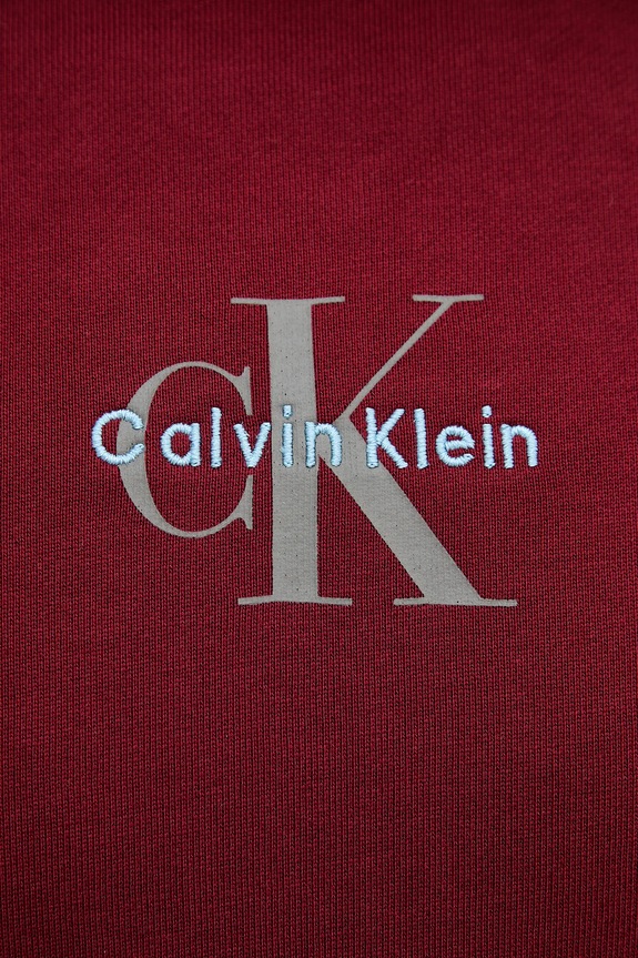 Calvin Klein Jeans μπλούζα με κουκούλα ανδρική βαμβακερή LV04RD243G μπορντό