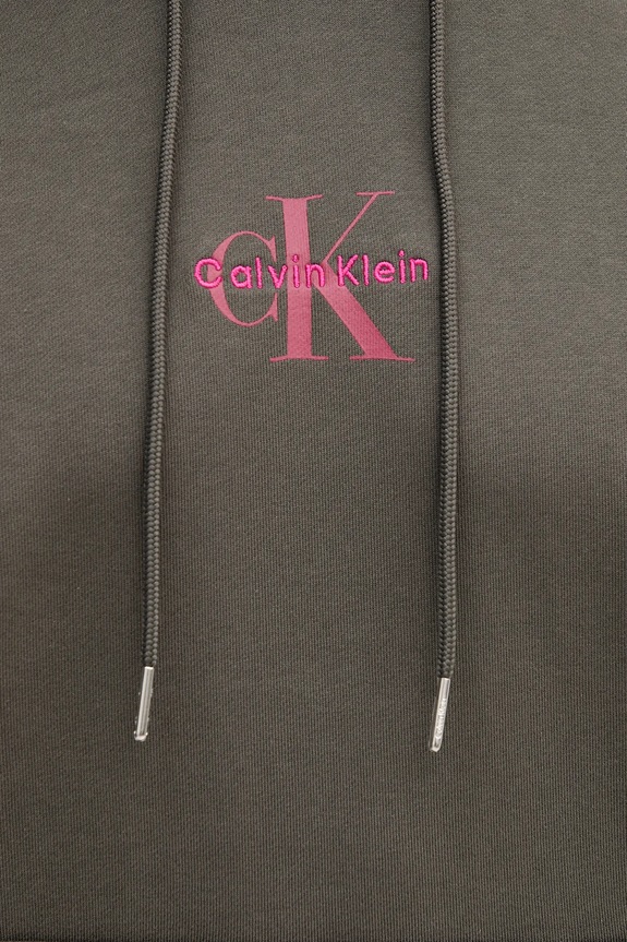 Calvin Klein Jeans Μπλούζα με κουκούλα ανδρική βαμβακερή LV04RD243G γκρί