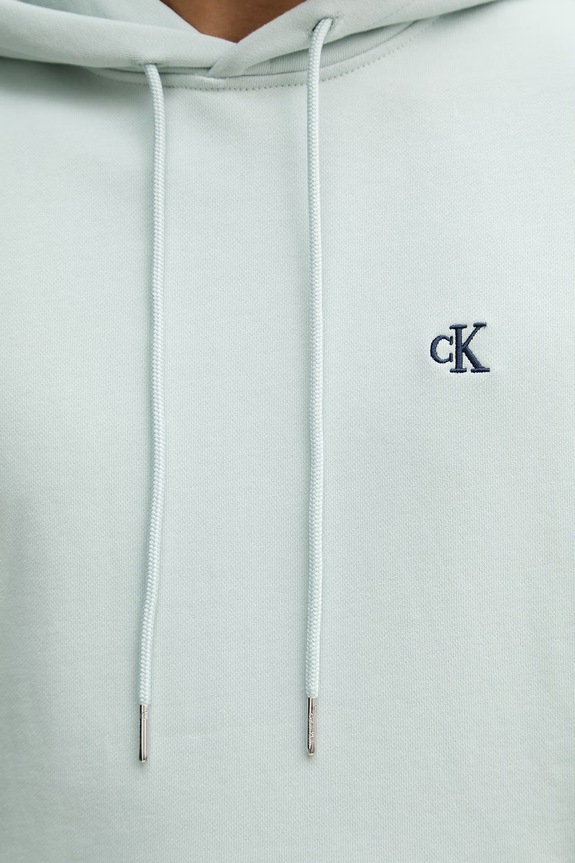 Calvin Klein Jeans bluza z kapturem męska bawełniana LV04RC297G turkusowy