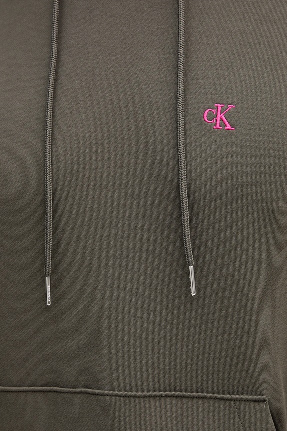 Calvin Klein Jeans bluza z kapturem męska bawełniana LV04RC297G zielony