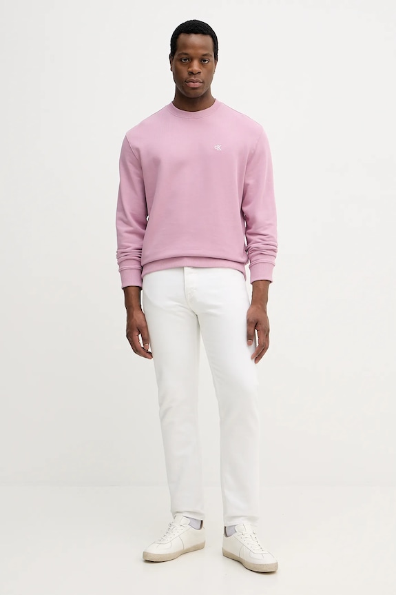 Calvin Klein Jeans felpa da uomo in cotone LV04RC296G rosa SS26