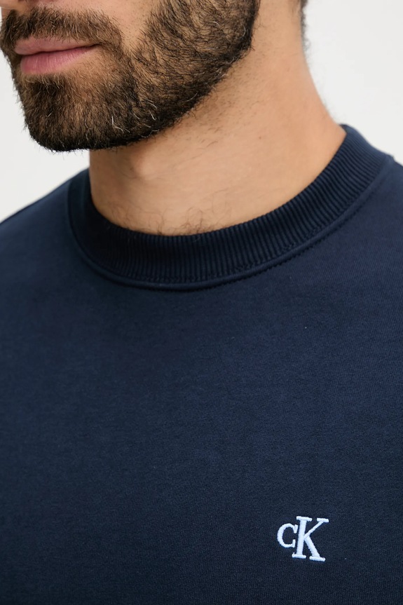 Calvin Klein Jeans felpa da uomo in cotone blu navy LV04RC296G