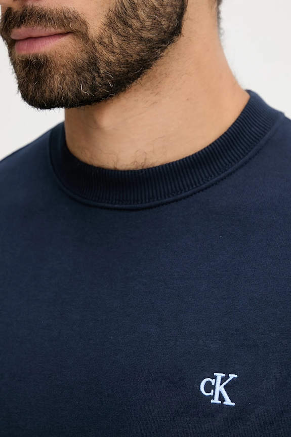 Calvin Klein Jeans felpa da uomo in cotone blu navy LV04RC296G