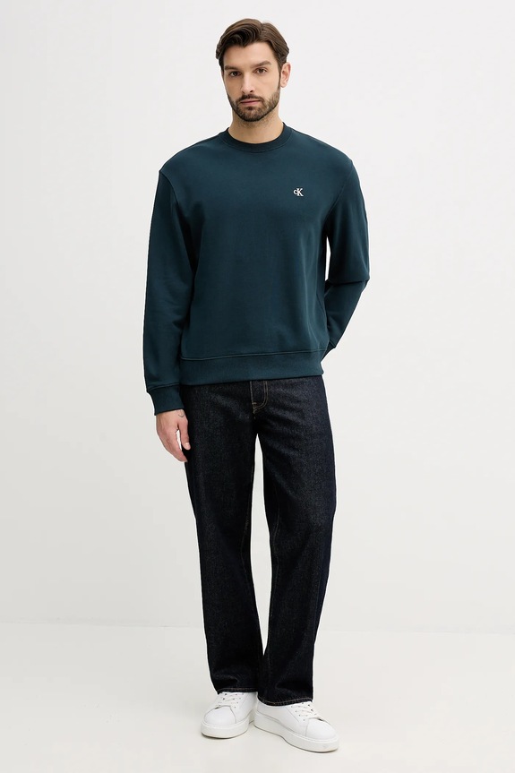 Calvin Klein Jeans hanorac de bărbați din bumbac LV04RC296G verde SS26