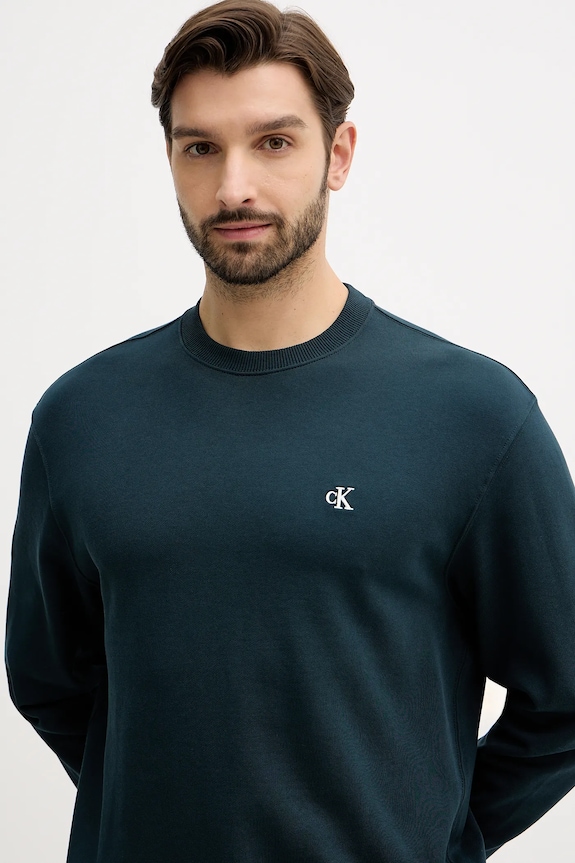 Calvin Klein Jeans hanorac de bărbați din bumbac verde LV04RC296G