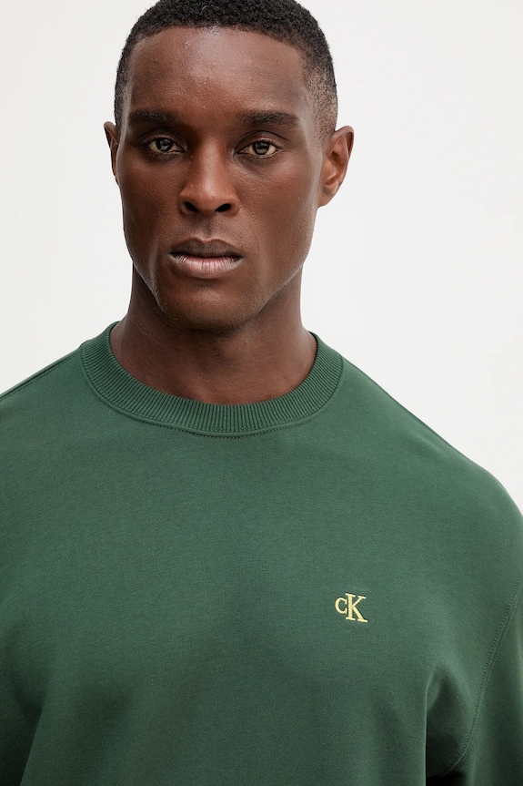 Calvin Klein Jeans felpa da uomo in cotone verde LV04RC296G